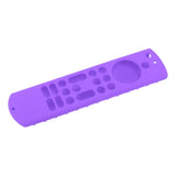 Remote Control Silicone Case Soft Safe Shockproof Waterproof Precise Cutout Fully Wrap Remote Cover for Amazon TV Purple - Side View