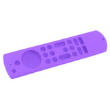 Remote Control Silicone Case Soft Safe Shockproof Waterproof Precise Cutout Fully Wrap Remote Cover for Amazon TV Purple - Close-Up Angle