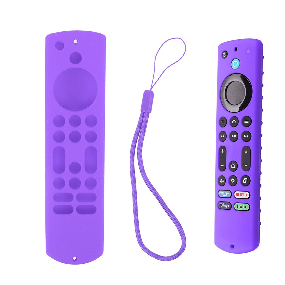 Remote Control Silicone Case Soft Safe Shockproof Waterproof Precise Cutout Fully Wrap Remote Cover for Amazon TV Purple