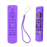 Remote Control Silicone Case Soft Safe Shockproof Waterproof Precise Cutout Fully Wrap Remote Cover for Amazon TV Purple
