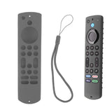 Remote Control Silicone Case Soft Safe Shockproof Waterproof Precise Cutout Fully Wrap Remote Cover for Amazon TV Dark Gray