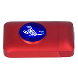 USB Rechargeable Cigarette Case Box with Windproof Lighter Holding 19pcs 84mm to 100mm Cigarettes Red Scorpion - Side View
