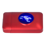USB Rechargeable Cigarette Case Box with Windproof Lighter Holding 19pcs 84mm to 100mm Cigarettes Red Scorpion