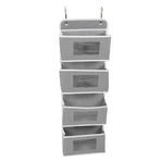 Over Door Hanging Organizer Wall Mount Storage with Hooks for Pantry Nursery Kitchen Closet Dorm Grey 4 Pockets