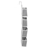 Over Door Hanging Organizer Wall Mount Storage with Hooks for Pantry Nursery Kitchen Closet Dorm Grey 4 Pockets - 45-Degree Angle