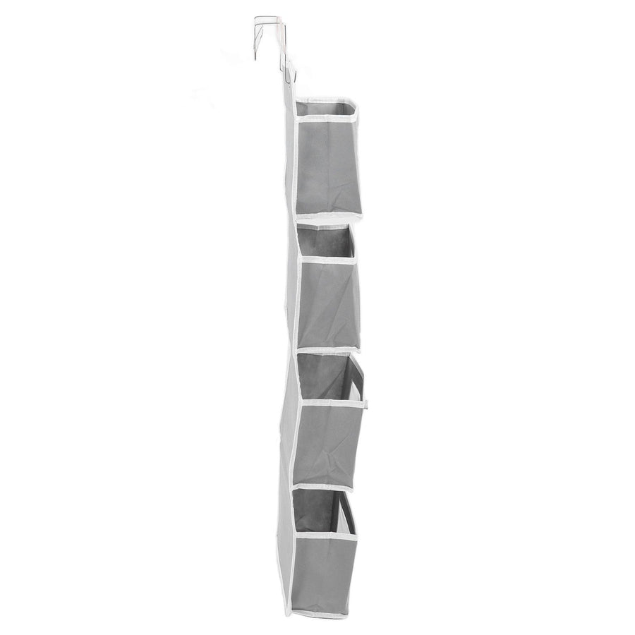 Over Door Hanging Organizer Wall Mount Storage with Hooks for Pantry Nursery Kitchen Closet Dorm Grey 4 Pockets