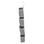 Over Door Hanging Organizer Wall Mount Storage with Hooks for Pantry Nursery Kitchen Closet Dorm Grey 4 Pockets