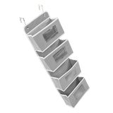Over Door Hanging Organizer Wall Mount Storage with Hooks for Pantry Nursery Kitchen Closet Dorm Grey 4 Pockets - Extra Image