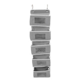 Over Door Hanging Organizer Wall Mount Storage with Hooks for Pantry Nursery Kitchen Closet Dorm Grey 5 Pockets