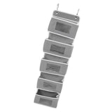 Over Door Hanging Organizer Wall Mount Storage with Hooks for Pantry Nursery Kitchen Closet Dorm Grey 5 Pockets - Top-Down View