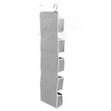 Over Door Hanging Organizer Wall Mount Storage with Hooks for Pantry Nursery Kitchen Closet Dorm Grey 5 Pockets