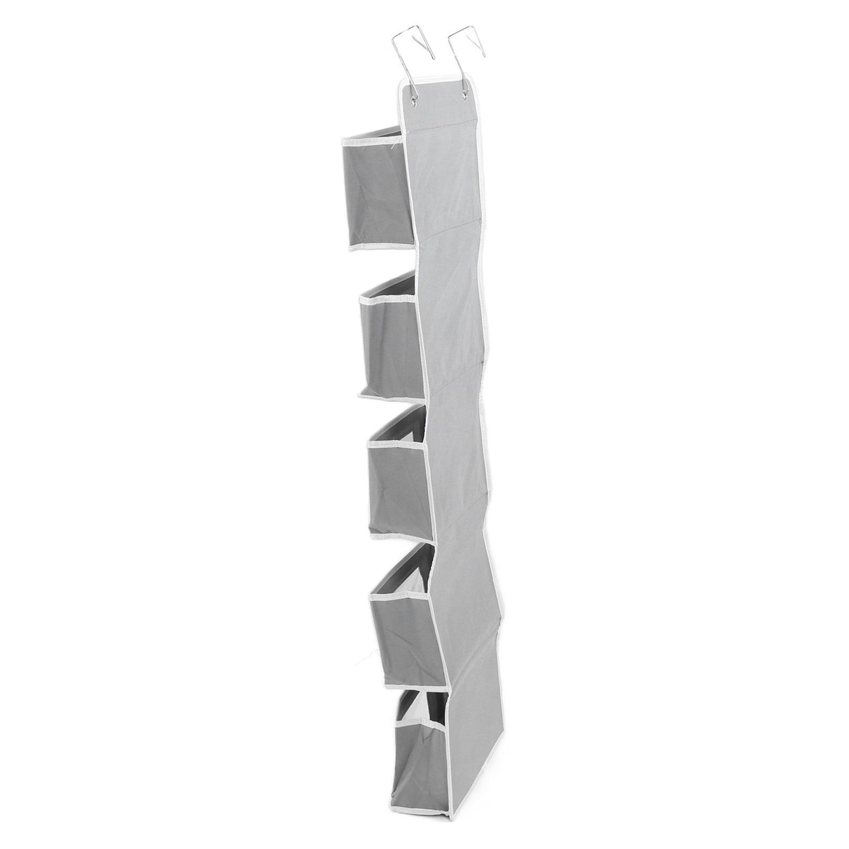Over Door Hanging Organizer Wall Mount Storage with Hooks for Pantry Nursery Kitchen Closet Dorm Grey 5 Pockets