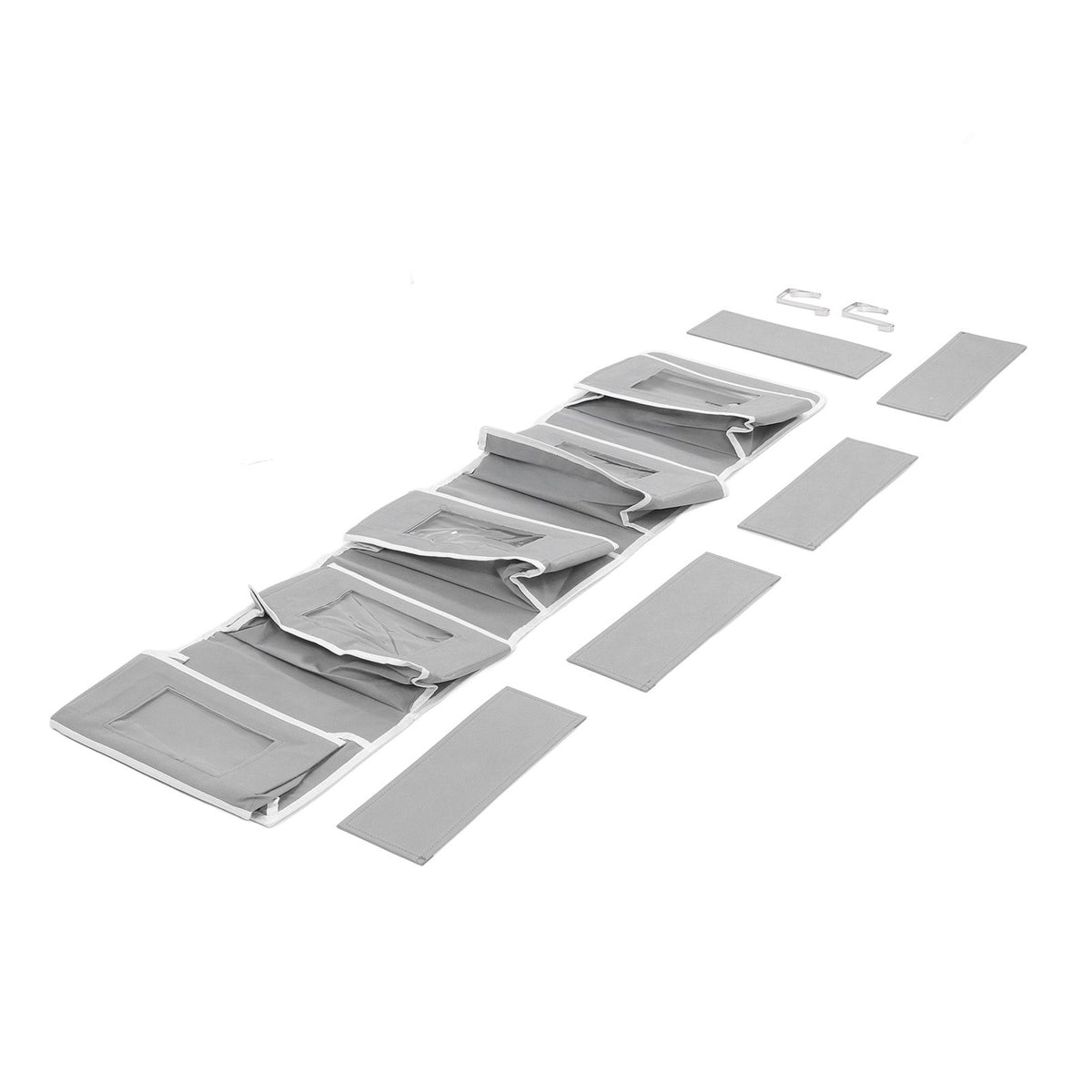 Over Door Hanging Organizer Wall Mount Storage with Hooks for Pantry Nursery Kitchen Closet Dorm Grey 5 Pockets