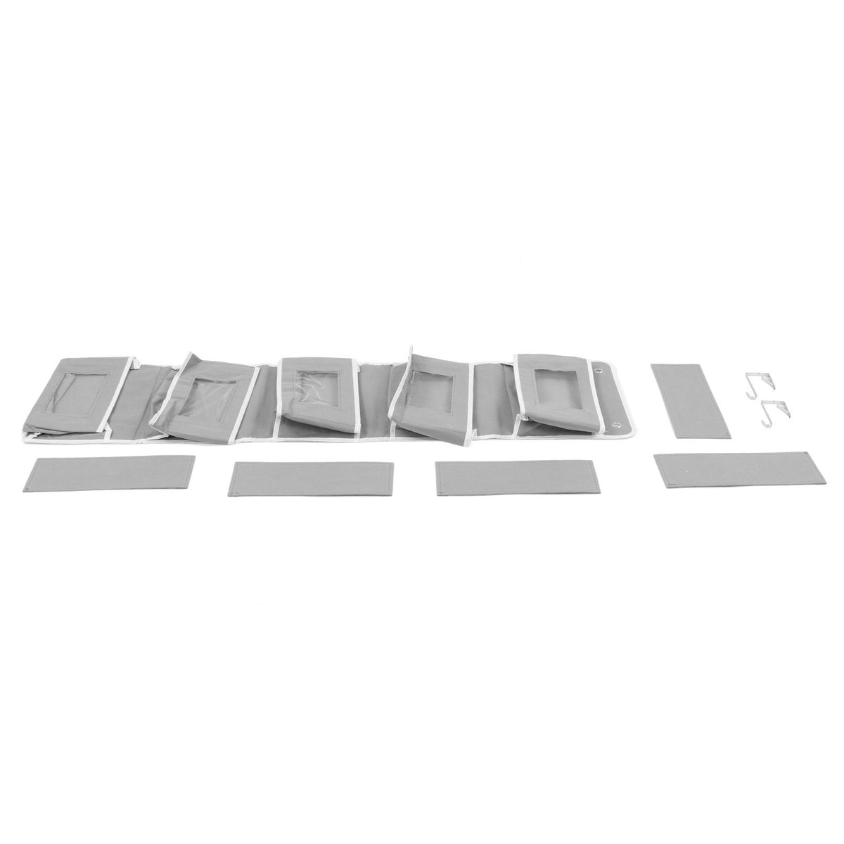Over Door Hanging Organizer Wall Mount Storage with Hooks for Pantry Nursery Kitchen Closet Dorm Grey 5 Pockets