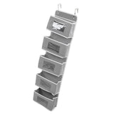 Over Door Hanging Organizer Wall Mount Storage with Hooks for Pantry Nursery Kitchen Closet Dorm Grey 5 Pockets