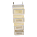 Over Door Hanging Organizer Wall Mount Storage with Hooks for Pantry Nursery Kitchen Closet Dorm Beige 4 Pockets