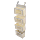 Over Door Hanging Organizer Wall Mount Storage with Hooks for Pantry Nursery Kitchen Closet Dorm Beige 4 Pockets