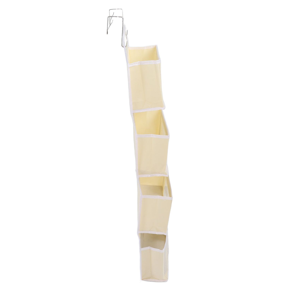 Over Door Hanging Organizer Wall Mount Storage with Hooks for Pantry Nursery Kitchen Closet Dorm Beige 4 Pockets
