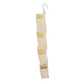 Over Door Hanging Organizer Wall Mount Storage with Hooks for Pantry Nursery Kitchen Closet Dorm Beige 4 Pockets