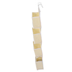 Over Door Hanging Organizer Wall Mount Storage with Hooks for Pantry Nursery Kitchen Closet Dorm Beige 4 Pockets