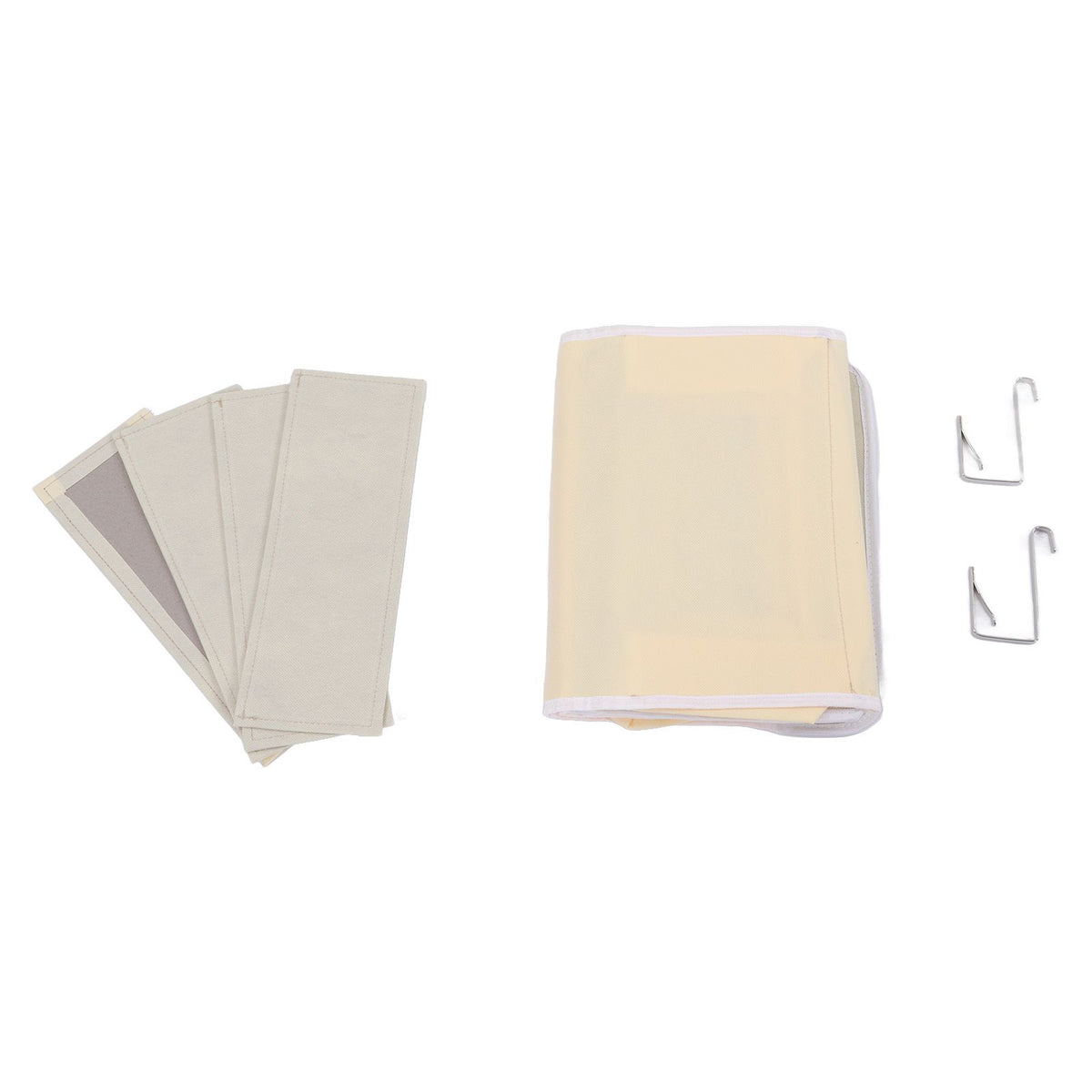 Over Door Hanging Organizer Wall Mount Storage with Hooks for Pantry Nursery Kitchen Closet Dorm Beige 4 Pockets