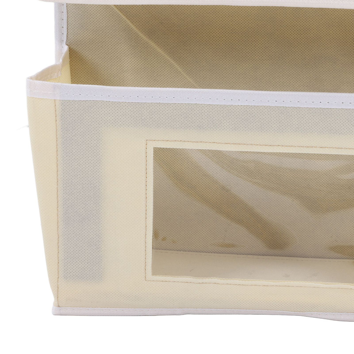 Over Door Hanging Organizer Wall Mount Storage with Hooks for Pantry Nursery Kitchen Closet Dorm Beige 4 Pockets