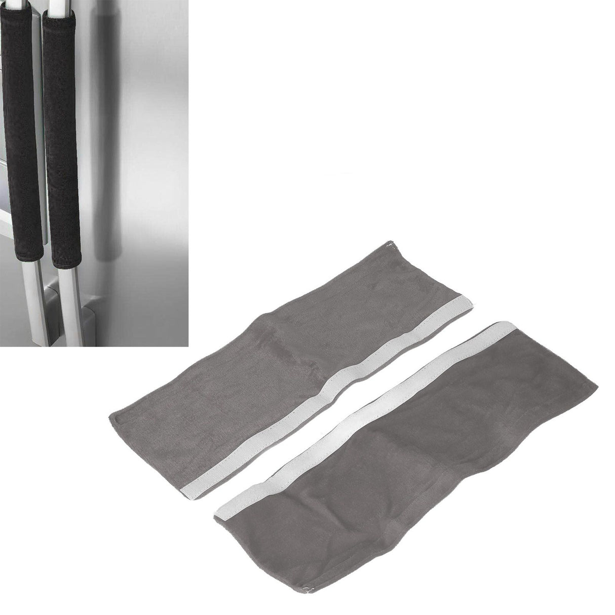 2Pcs Refrigerator Door Handle Covers Kitchen Appliance Decor Non Skid Static Protector Grey