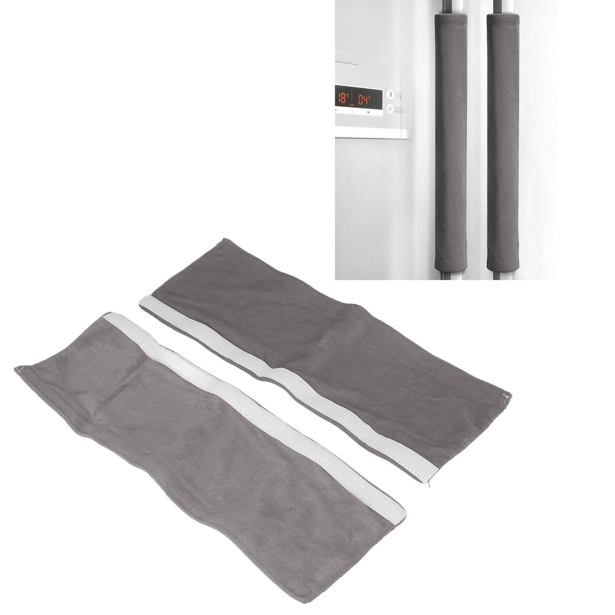 2Pcs Refrigerator Door Handle Covers Kitchen Appliance Decor Non Skid Static Protector Grey
