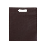 50Pcs Die Cut Non Woven Bags Eco Friendly Flat Mouth Tote Bags Non Woven Fabric Garment Bags Brown 25x35cm/9.8x13.8in