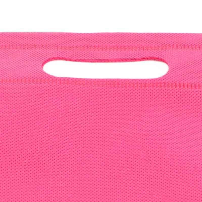 50Pcs Die Cut Non Woven Bags Eco Friendly Flat Mouth Tote Bags Non Woven Fabric Garment Bags Rose Red 25x35cm/9.8x13.8in