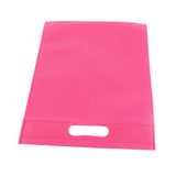 50Pcs Die Cut Non Woven Bags Eco Friendly Flat Mouth Tote Bags Non Woven Fabric Garment Bags Rose Red 25x35cm/9.8x13.8in - Rear View