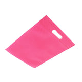 50Pcs Die Cut Non Woven Bags Eco Friendly Flat Mouth Tote Bags Non Woven Fabric Garment Bags Rose Red 25x35cm/9.8x13.8in