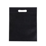 50Pcs Die Cut Non Woven Bags Eco Friendly Flat Mouth Tote Bags Non Woven Fabric Garment Bags Black 25x35cm/9.8x13.8in