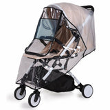 Baby Stroller Rain Cover Transparent Adjustable Shockproof Windproof Cover for Stroller Black