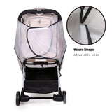 Baby Stroller Rain Cover Transparent Adjustable Shockproof Windproof Cover for Stroller Black