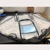 Baby Stroller Rain Cover Transparent Adjustable Shockproof Windproof Cover for Stroller Black - Low Angle