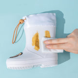 Children Rain Boot Anti Slip Waterproof Rain Boots Beam Port Cartoon Student Water Shoes for Boys Girls With Drawstring Rice White Bear 16 - Rear View