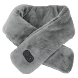 Heating Scarf USB Powered Soft Warm Soreness Relief Vibration Massage Pure Color Heated Neck Wrap for Adult Elderly Dark Gray