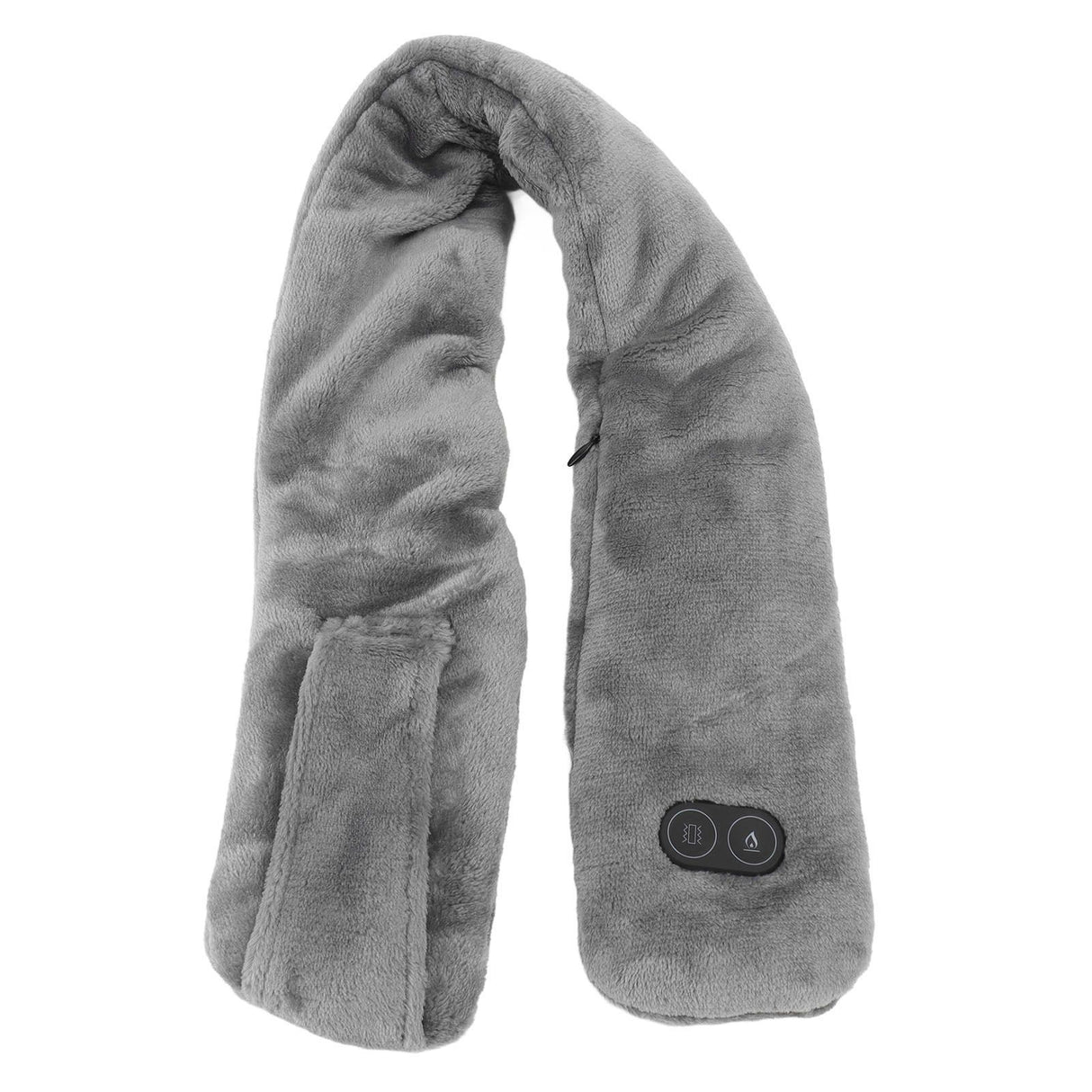 Heating Scarf USB Powered Soft Warm Soreness Relief Vibration Massage Pure Color Heated Neck Wrap for Adult Elderly Dark Gray