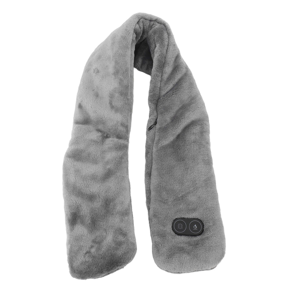 Heating Scarf USB Powered Soft Warm Soreness Relief Vibration Massage Pure Color Heated Neck Wrap for Adult Elderly Dark Gray