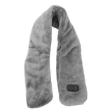 Heating Scarf USB Powered Soft Warm Soreness Relief Vibration Massage Pure Color Heated Neck Wrap for Adult Elderly Dark Gray - Side View