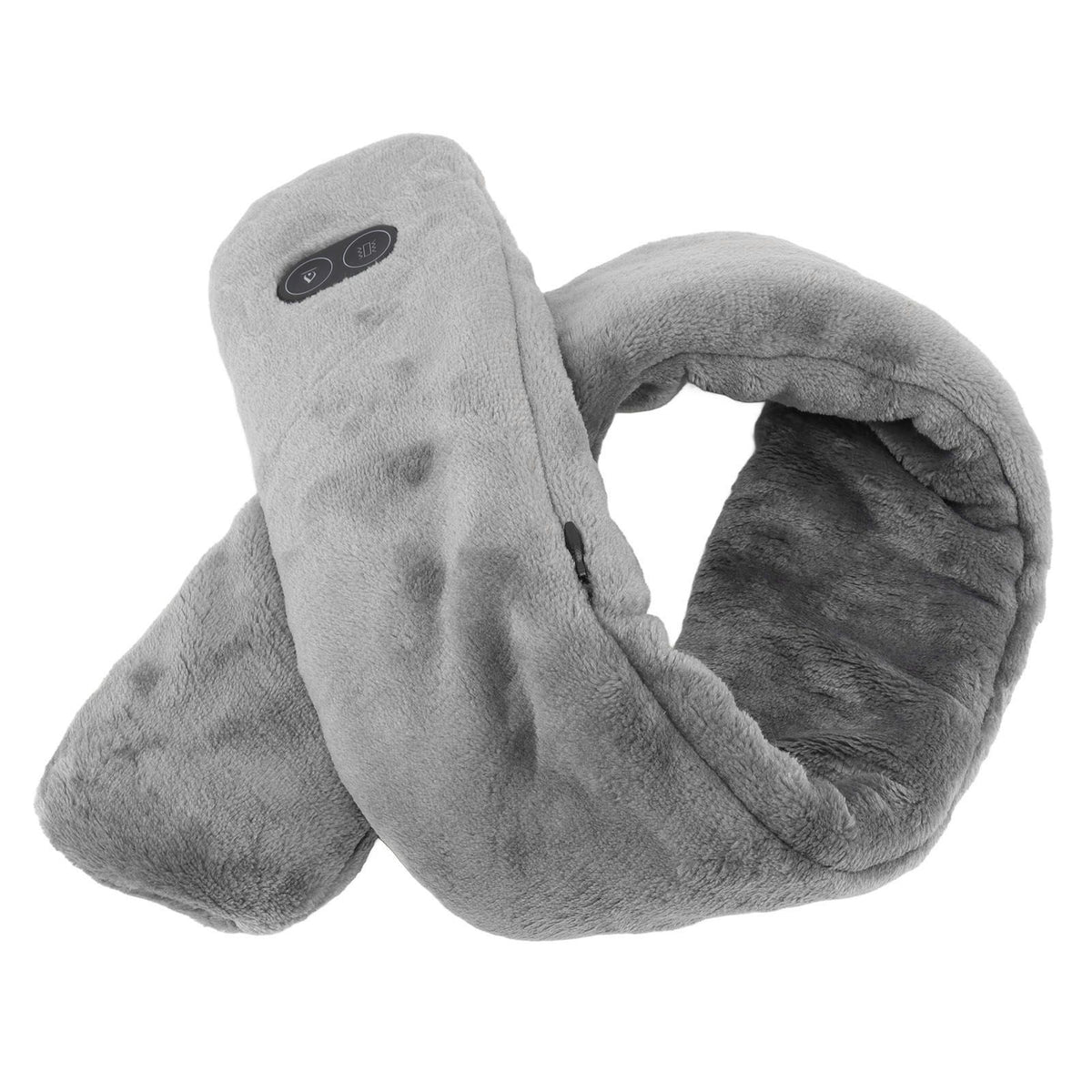 Heating Scarf USB Powered Soft Warm Soreness Relief Vibration Massage Pure Color Heated Neck Wrap for Adult Elderly Dark Gray