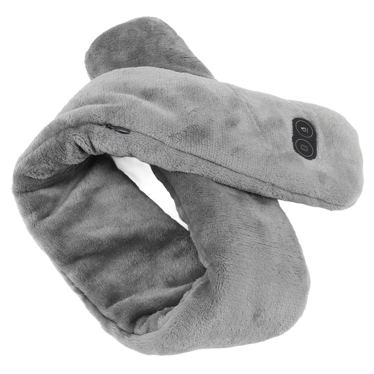 Heating Scarf USB Powered Soft Warm Soreness Relief Vibration Massage Pure Color Heated Neck Wrap for Adult Elderly Dark Gray