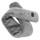 Heating Scarf USB Powered Soft Warm Soreness Relief Vibration Massage Pure Color Heated Neck Wrap for Adult Elderly Dark Gray