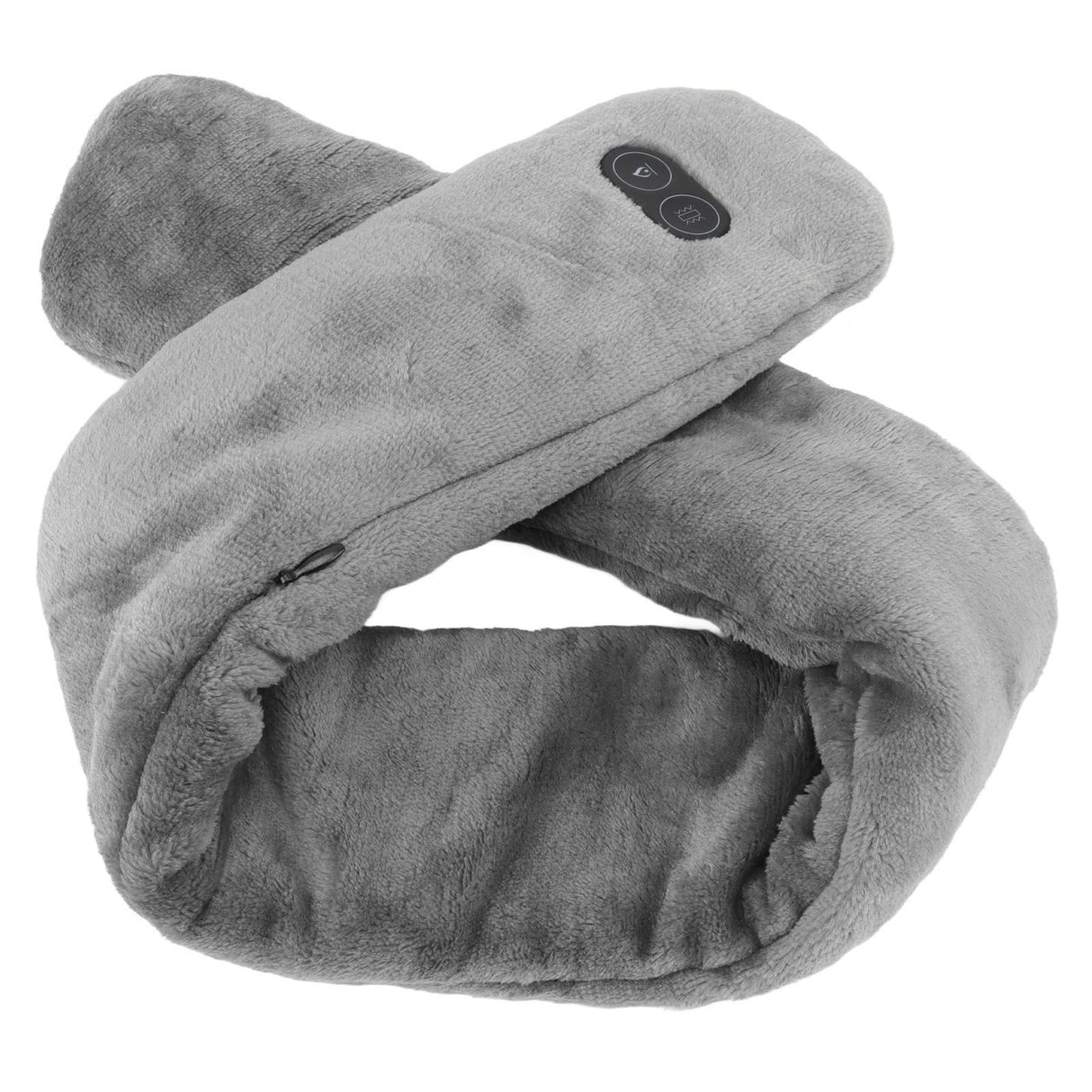 Heating Scarf USB Powered Soft Warm Soreness Relief Vibration Massage Pure Color Heated Neck Wrap for Adult Elderly Dark Gray