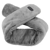 Heating Scarf USB Powered Soft Warm Soreness Relief Vibration Massage Pure Color Heated Neck Wrap for Adult Elderly Dark Gray - Rear View