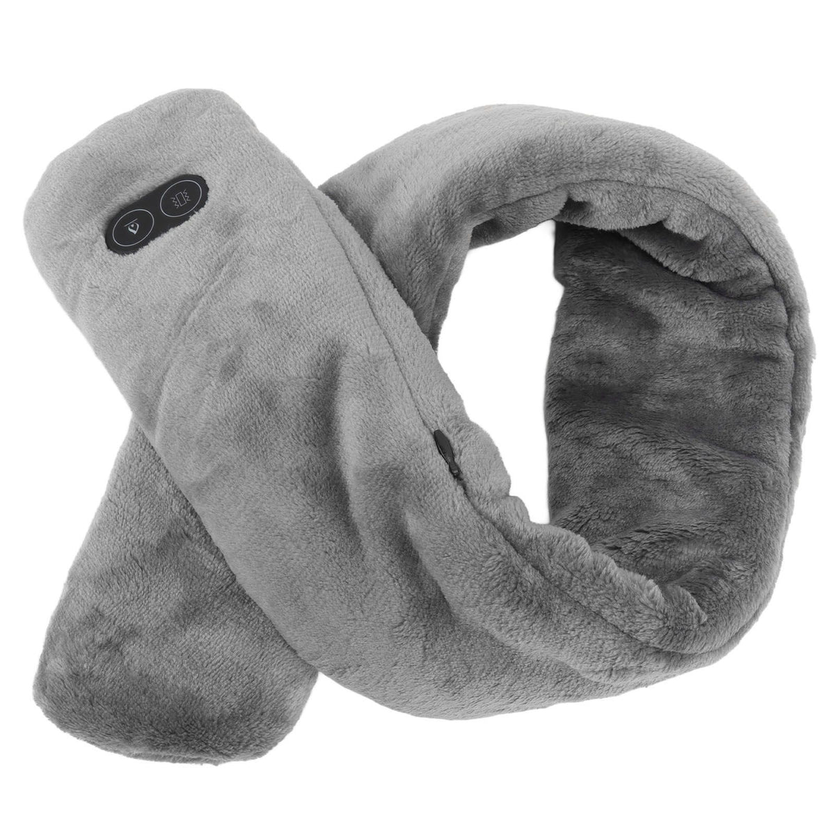 Heating Scarf USB Powered Soft Warm Soreness Relief Vibration Massage Pure Color Heated Neck Wrap for Adult Elderly Dark Gray