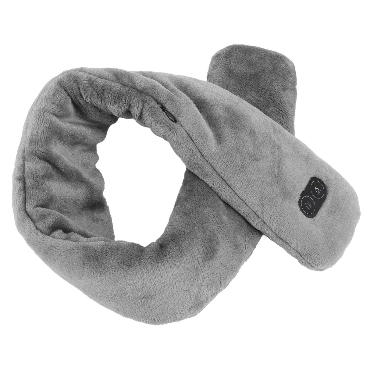 Heating Scarf USB Powered Soft Warm Soreness Relief Vibration Massage Pure Color Heated Neck Wrap for Adult Elderly Dark Gray