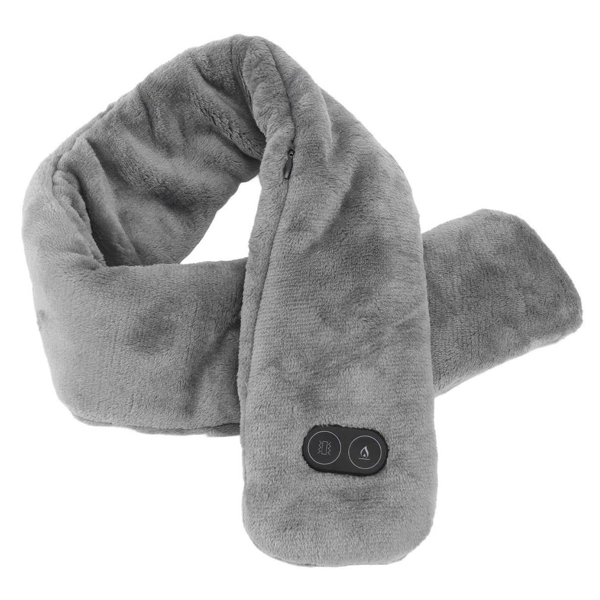 Heating Scarf USB Powered Soft Warm Soreness Relief Vibration Massage Pure Color Heated Neck Wrap for Adult Elderly Dark Gray