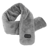 Heating Scarf USB Powered Soft Warm Soreness Relief Vibration Massage Pure Color Heated Neck Wrap for Adult Elderly Dark Gray